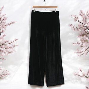 Ann Taylor Black Velvet Wide Leg  Pants S4 ✨NWOT✨